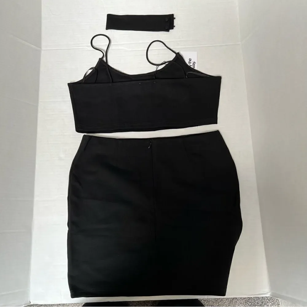 NWT Revolve x By The Way Alayna Choker Mini Set in Black | Size L